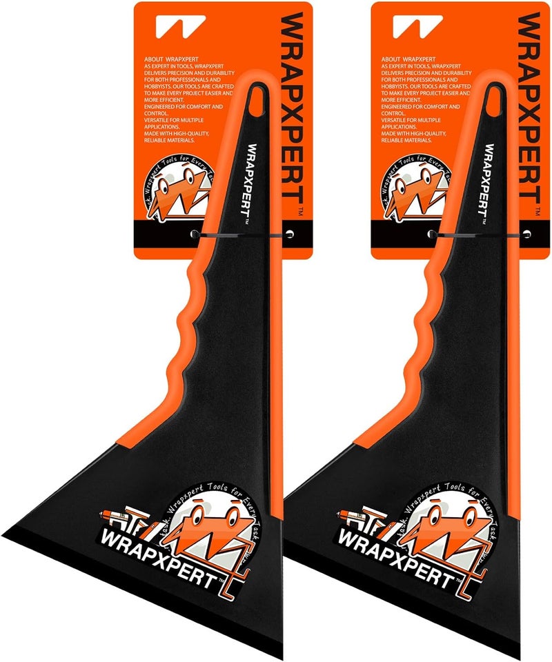 WRAPXPERT Window Tint Squeegee, 2 Pack Long Handle Window Tint Tools, Squeegee for Car Windows Tinting, Tri-Edge Contour Tool for Windshield/Side Mirrors/Rear Glass/Front Windows Film Installation - Image 1